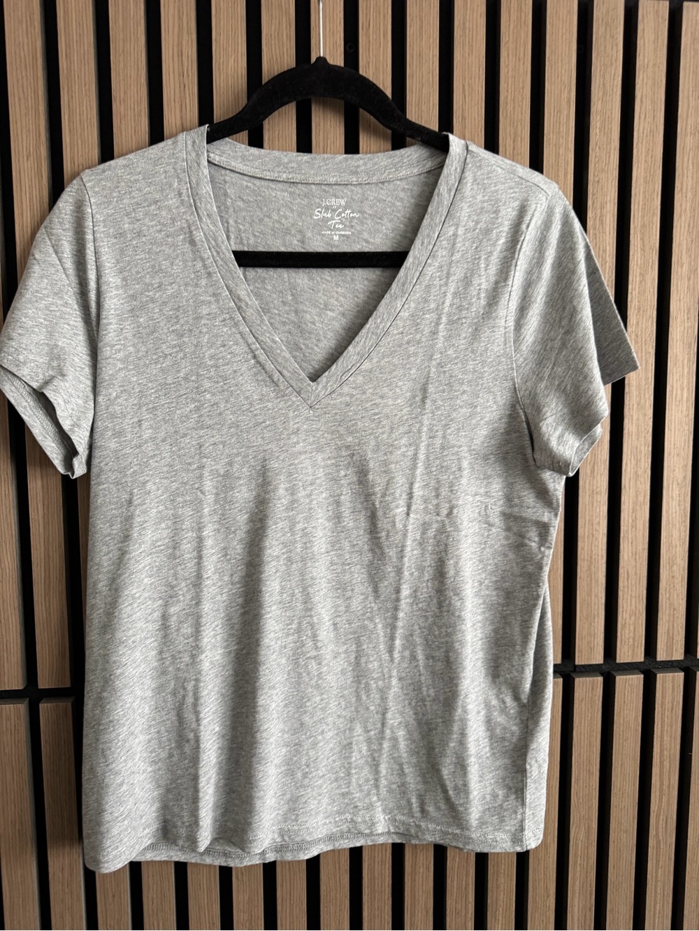 J. Crew Light Heather Gray V-Neck Short Sleeve Tee